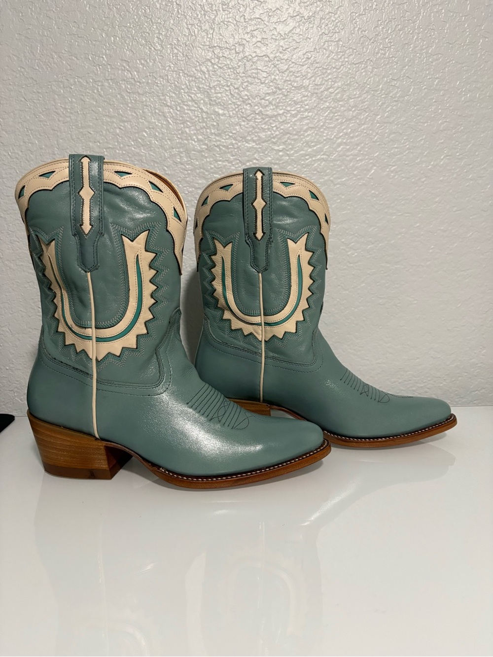 Tecovas Jolene Seafoam Western Cowboy Boots